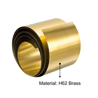 Harfington Uxcell Brass Sheet Roll, Metal Foil Plate 3000mm x 50mm x 0.1mm