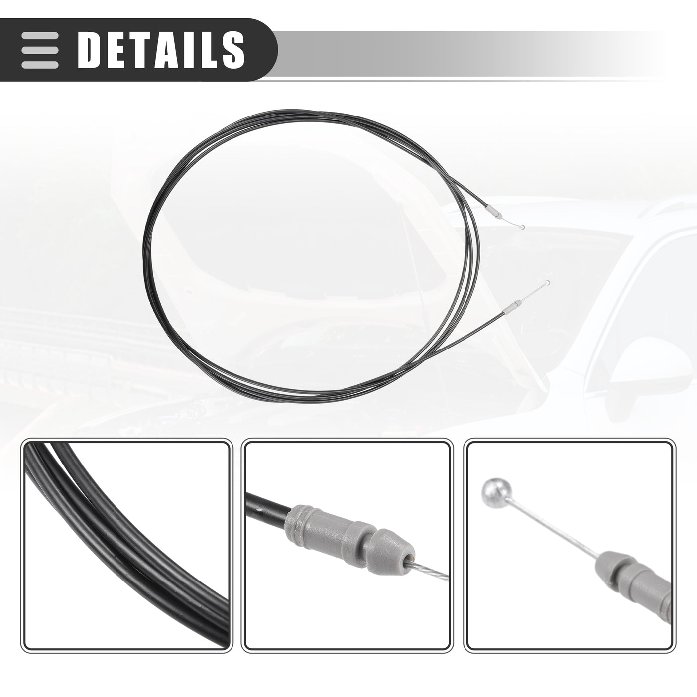 Motoforti Car Rear Trunk Release Cable, for Toyota Yaris Sedan 2007-2014, Plastic Rubber, No.6460752090, Black