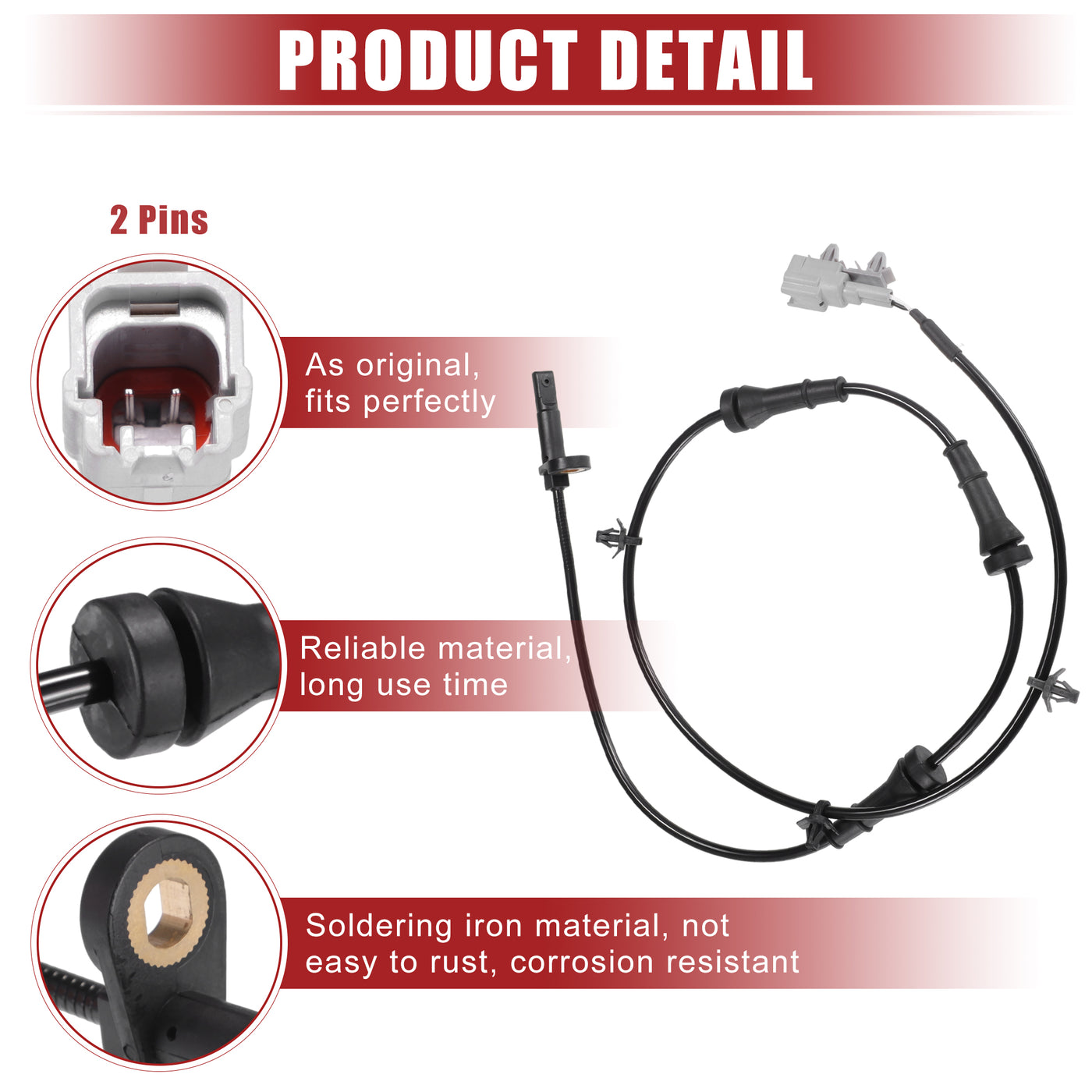 ACROPIX Car Rear Left Right ABS Wheel Speed Sensor Fit for Nissan Murano 2011-2014 No.479011AA0A/479001AA0A - Pack of 2