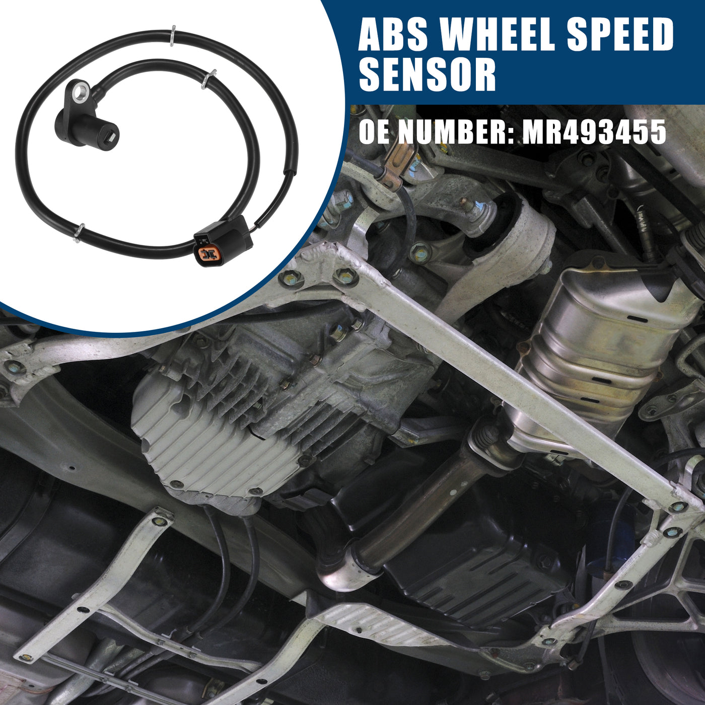 Hihaha No.MR493455 ABS Wheel Speed Sensor for Mitsubishi Lancer 2003-2006/ Rear Left/ Durable Metal/ 1 Pcs Black