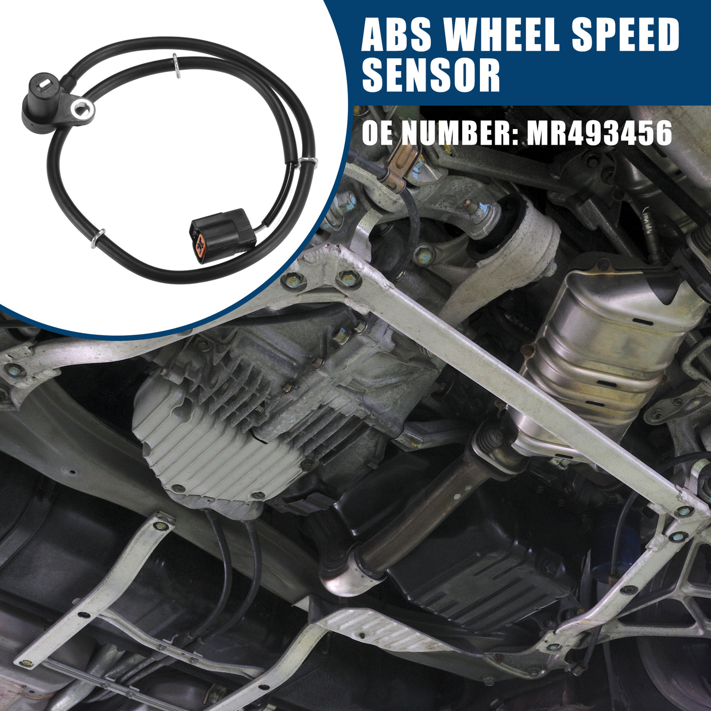 Hihaha No.MR493456 ABS Wheel Speed Sensor for Mitsubishi Lancer 2003-2006/ Rear Right/ Durable Metal/ 1 Pcs