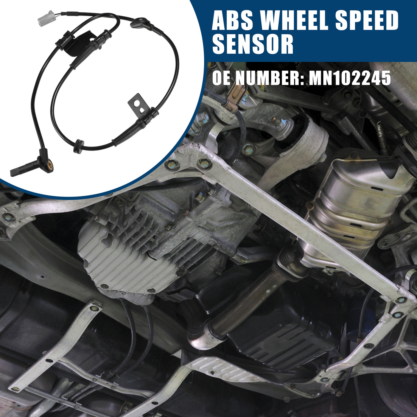 Hihaha No.MN102245 ABS Wheel Speed Sensor for Mitsubishi GRANDIS 2005-2011/ Front Left/ Durable Metal/ 1 Pcs Black