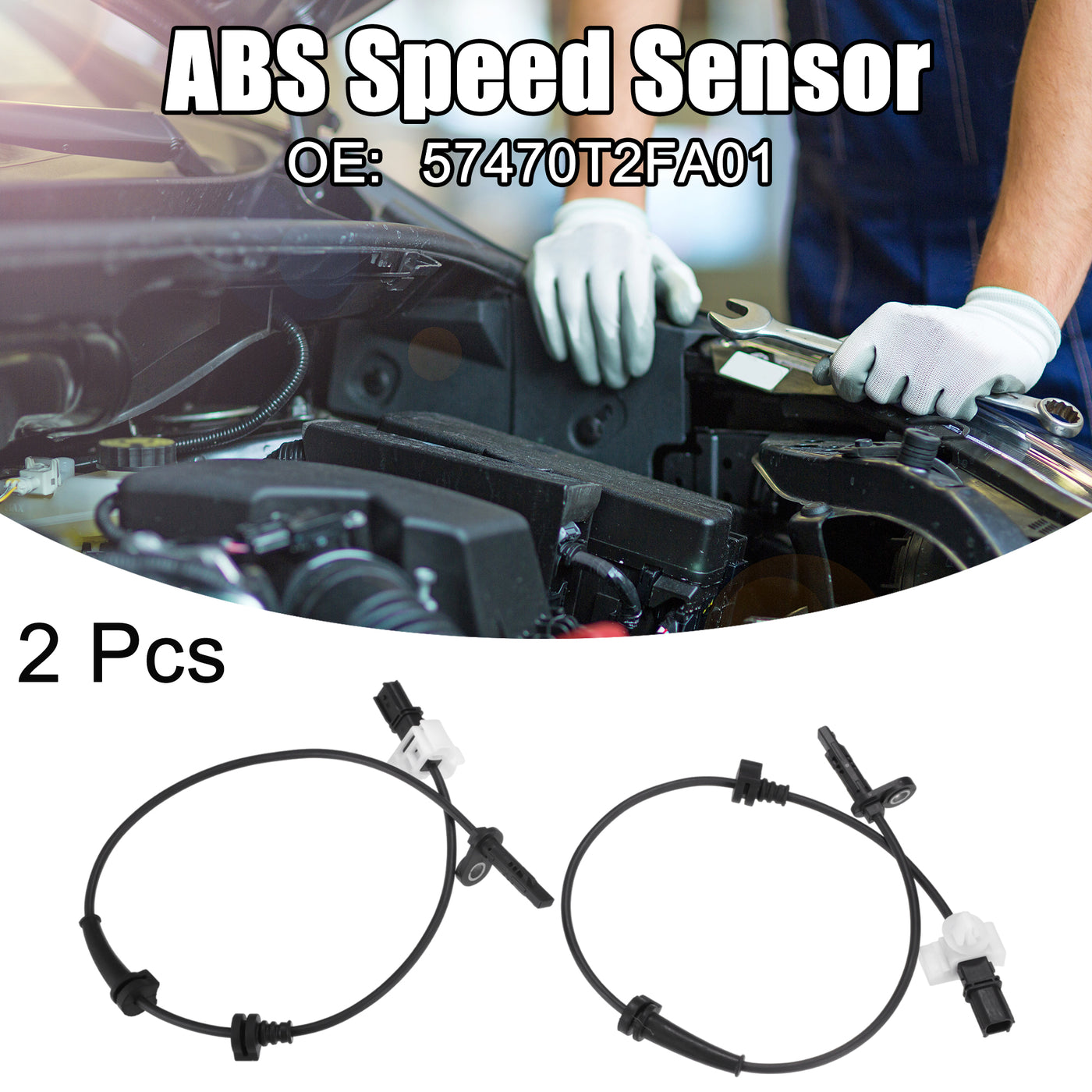 ACROPIX Car Rear Left Right ABS Wheel Speed Sensor Fit for Honda Accord 2013-2017 No.57470T2FA01 - Pack of 2