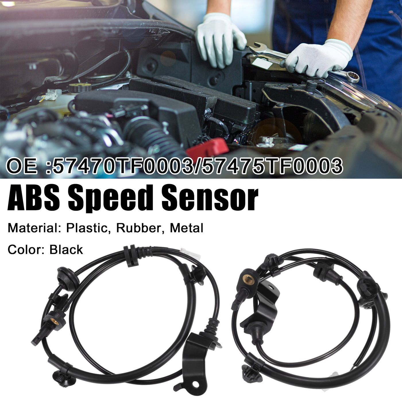 ACROPIX Car Rear Left Right ABS Wheel Speed Sensor Fit for Honda Fit 2009-2013 No.57470TF0003/57475TF0003 - Pack of 2