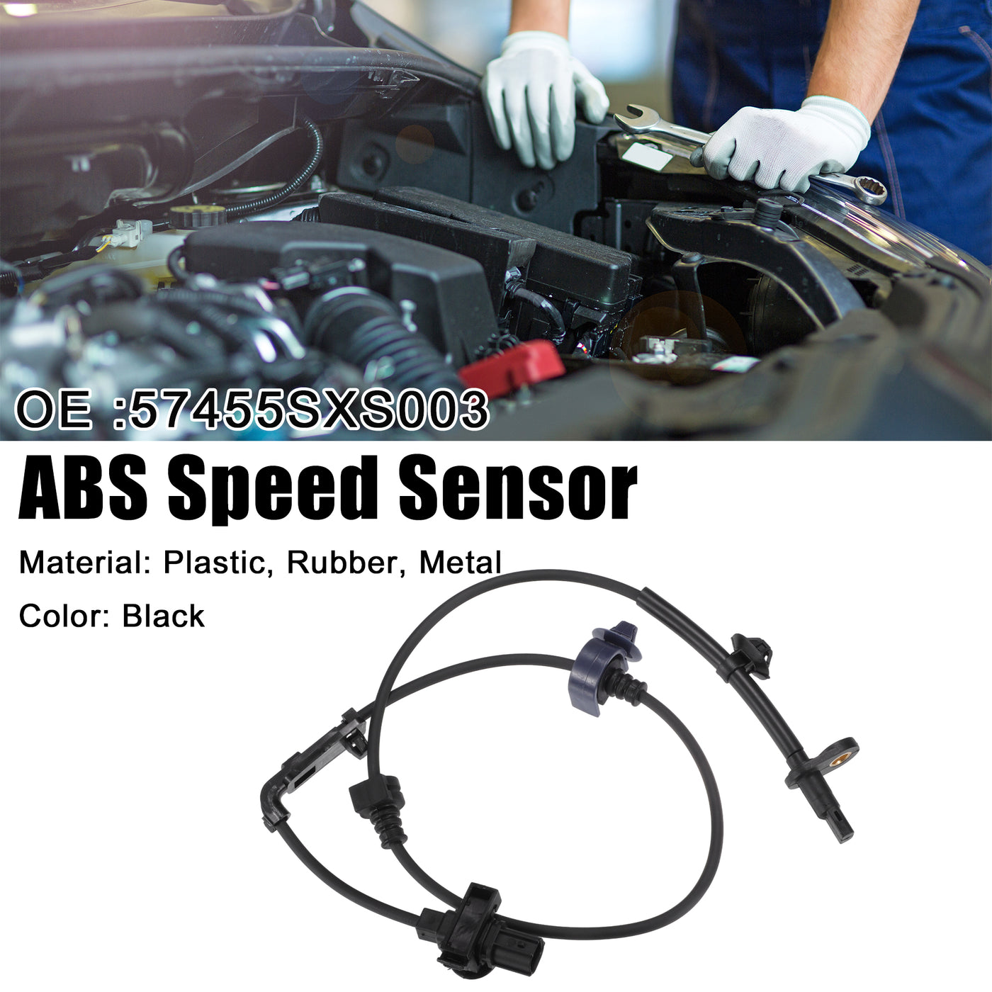 ACROPIX Front Left ABS Wheel Speed Sensor ABS Sensor Fit for Honda CR-V EX, EX-L, LX 2.4L L4 - Gas 2007-2011 No.57455SXS003 - Pack of 1