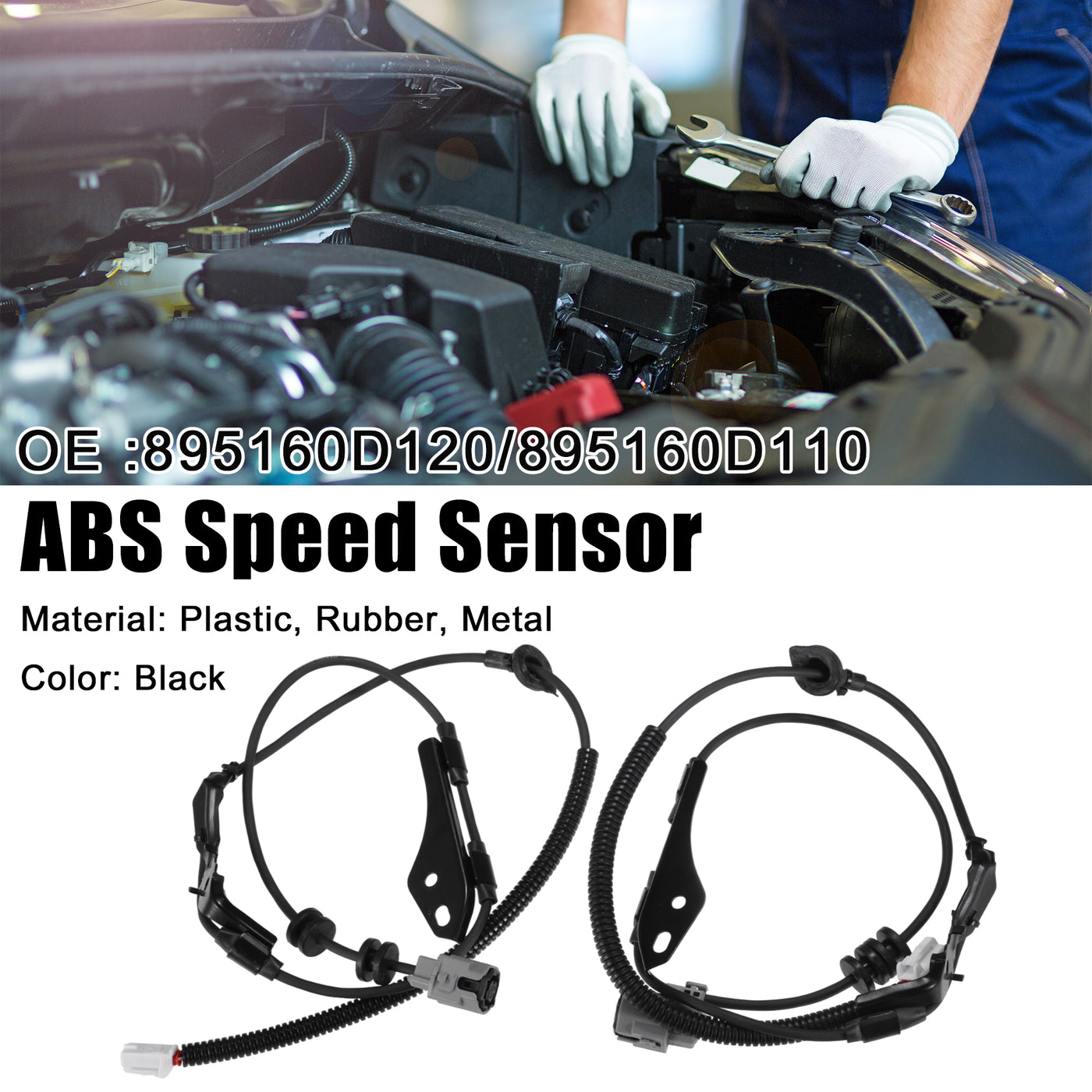 ACROPIX Car Rear Left Right ABS Wheel Speed Sensor Fit for Toyota Yaris 2008-2012 No.895160D120/895160D110 - Pack of 2