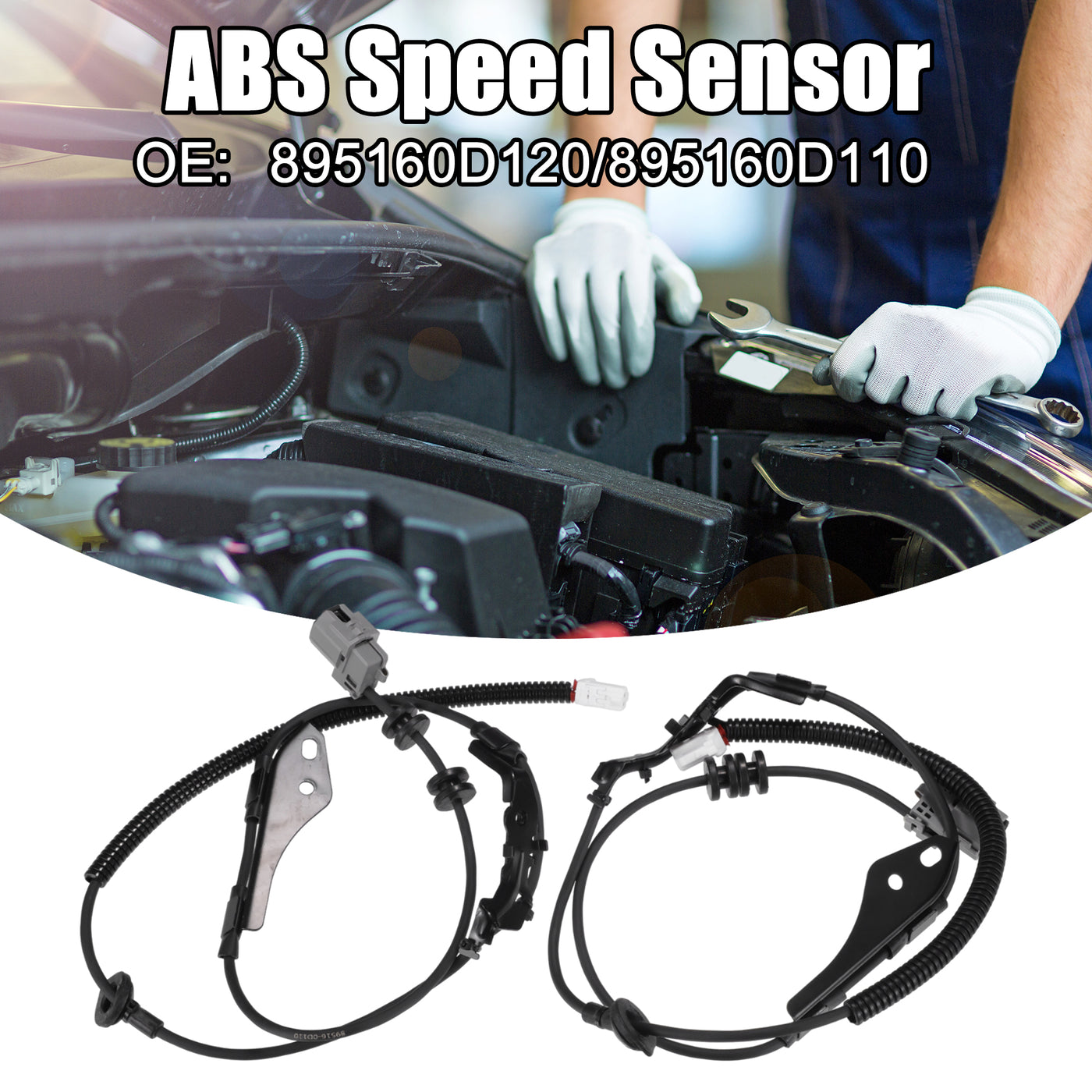 ACROPIX Car Rear Left Right ABS Wheel Speed Sensor Fit for Toyota Yaris 2008-2012 No.895160D120/895160D110 - Pack of 2