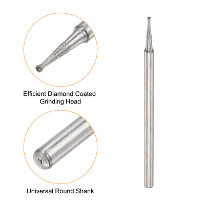 Harfington Diamond Grinding Head Dia Shank Spherical Head Rotary Tool