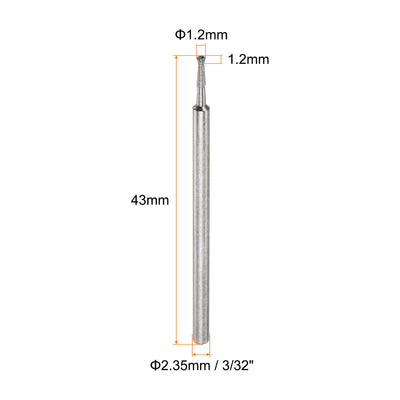 Harfington Diamond Grinding Head Shank Spherical Head Rotary Tool