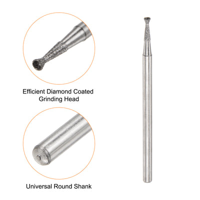 Harfington Diamond Grinding Head Dia Shank Spherical Head Rotary Tool