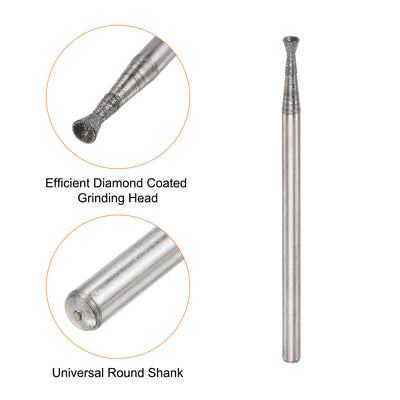 Harfington Diamond Grinding Head Dia Shank Spherical Head Rotary Tool