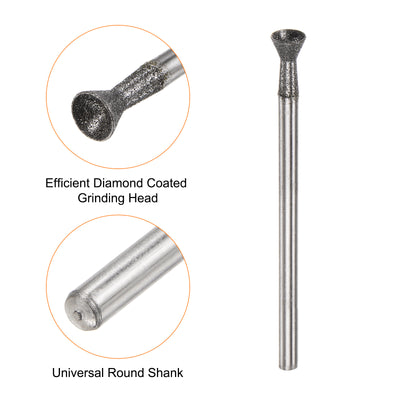 Harfington Diamond Grinding Head Shank Spherical Head Rotary Tool