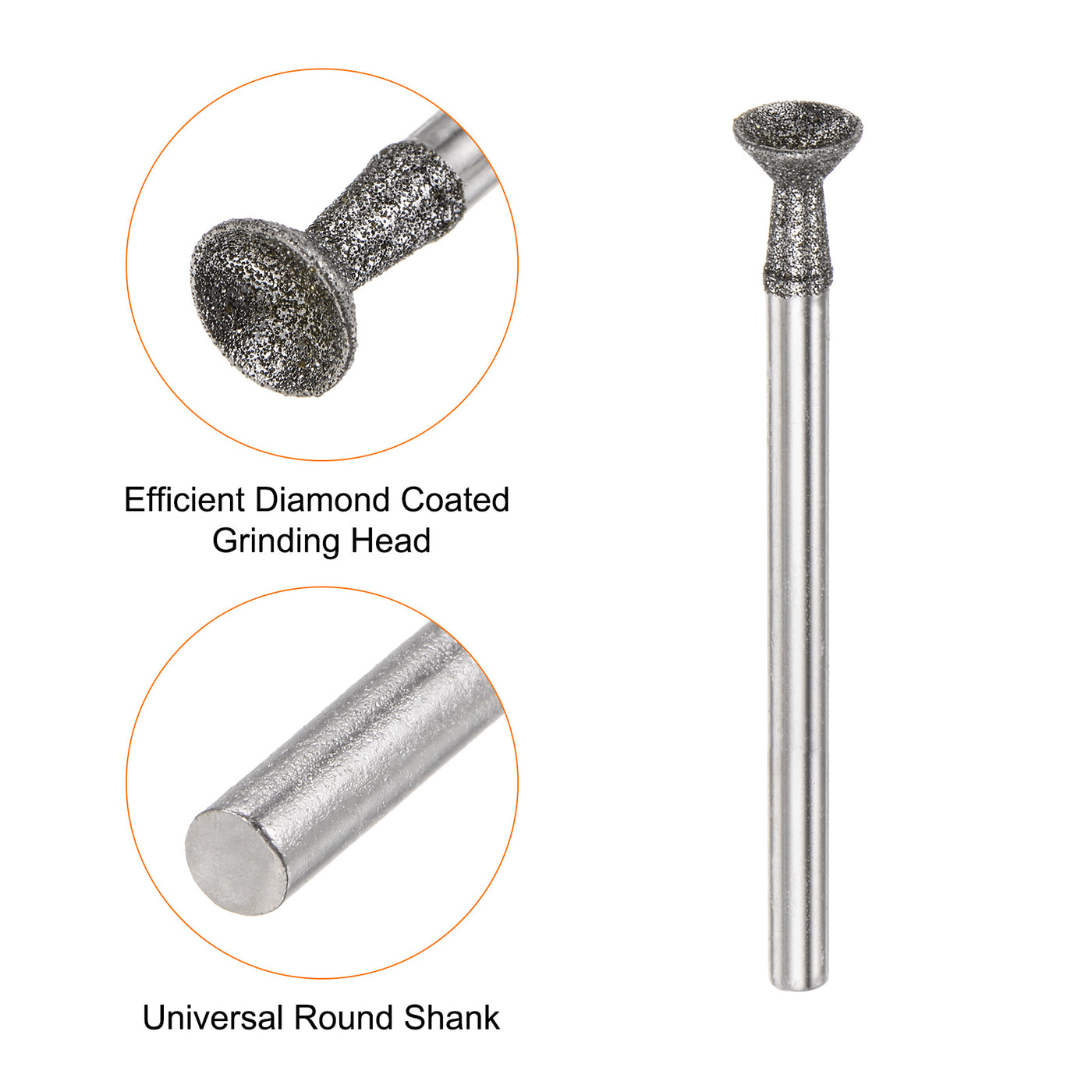 Harfington Diamond Grinding Head Spherical Head Rotary Tool