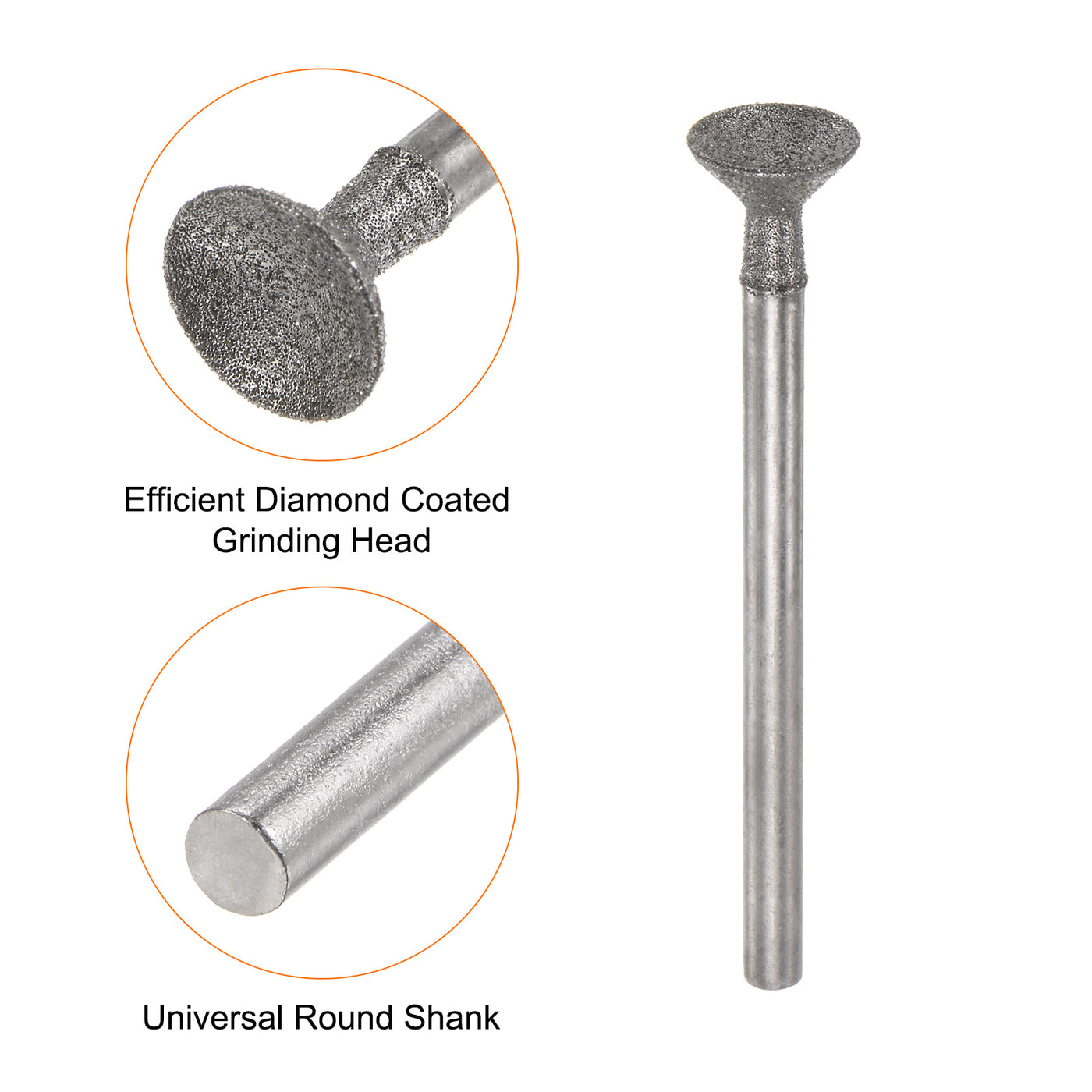 Harfington Diamond Grinding Head Spherical Head Rotary Tool