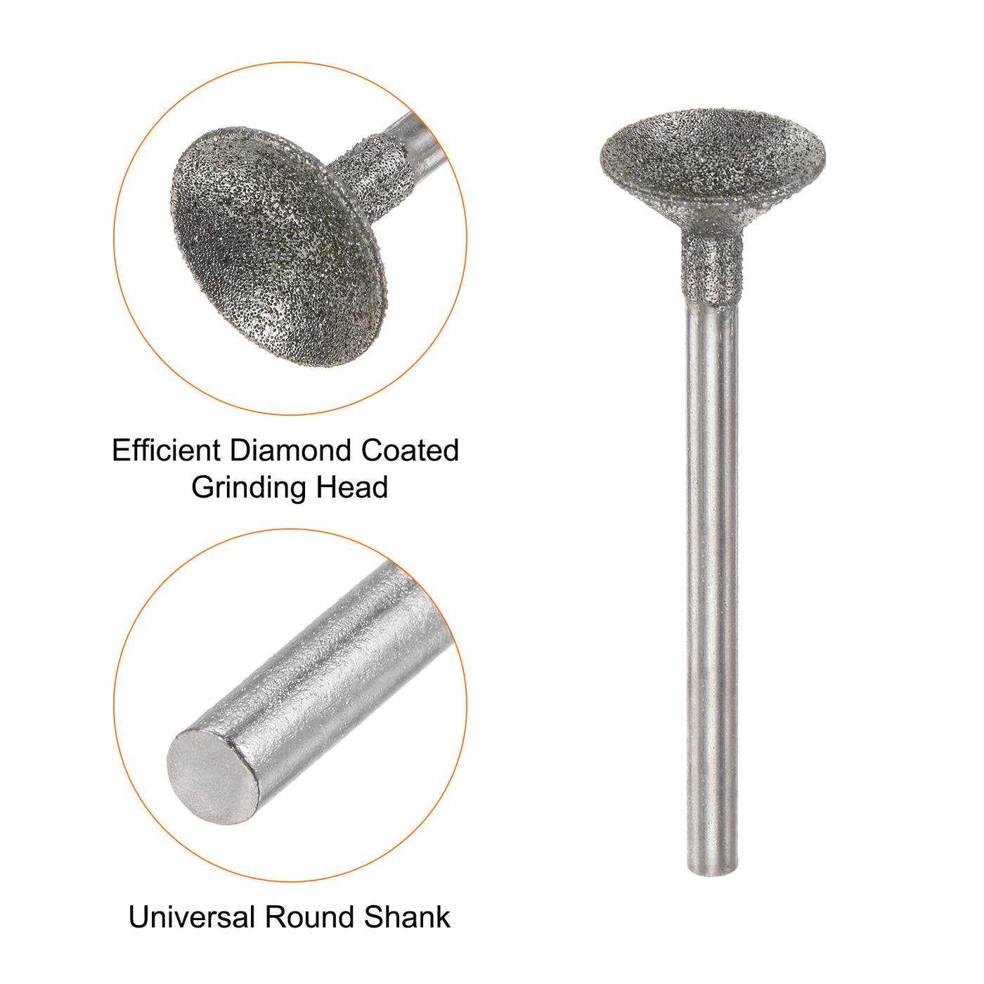 Harfington Diamond Grinding Head Spherical Head Rotary Tool