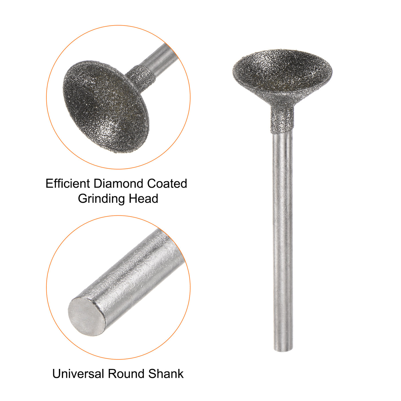 Harfington Diamond Grinding Head Spherical Head Rotary Tool