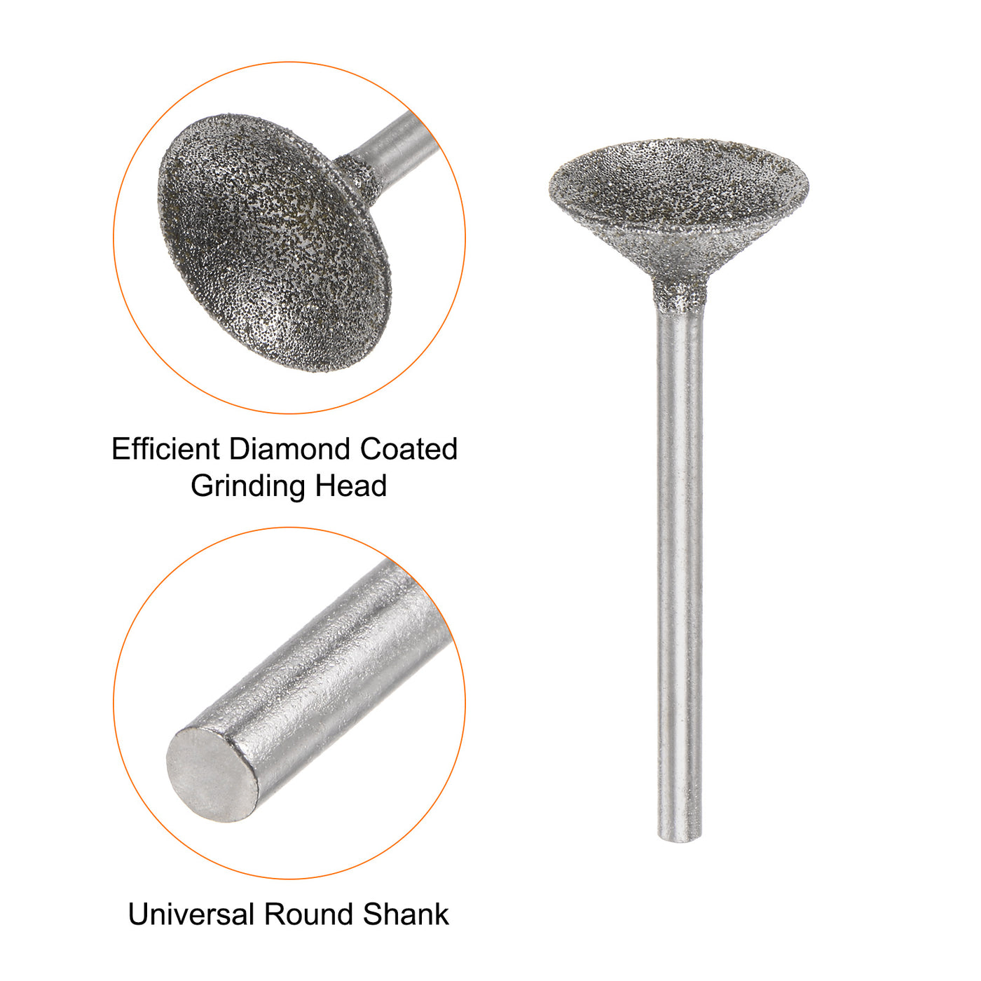 Harfington Diamond Grinding Head Spherical Head Rotary Tool