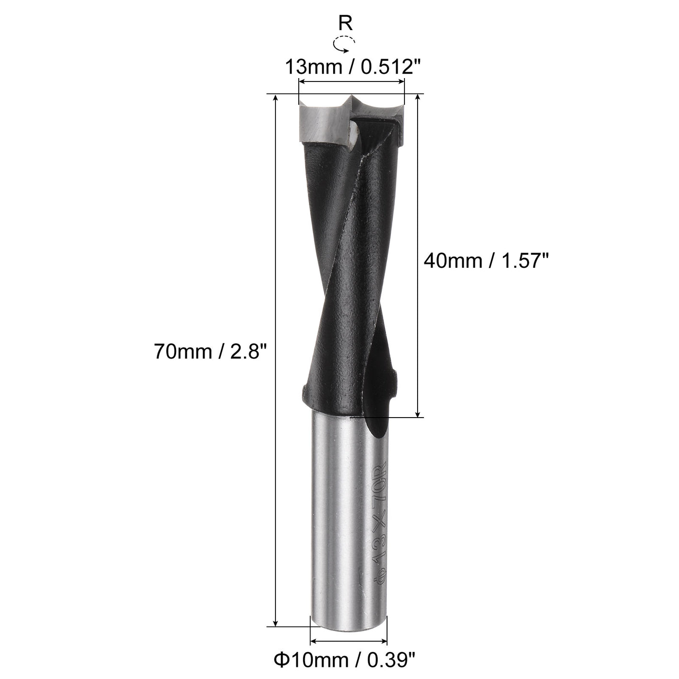 uxcell Uxcell Brad Point Drill Bits 13mm x 70mm Forward Turning Carbide for Woodworking