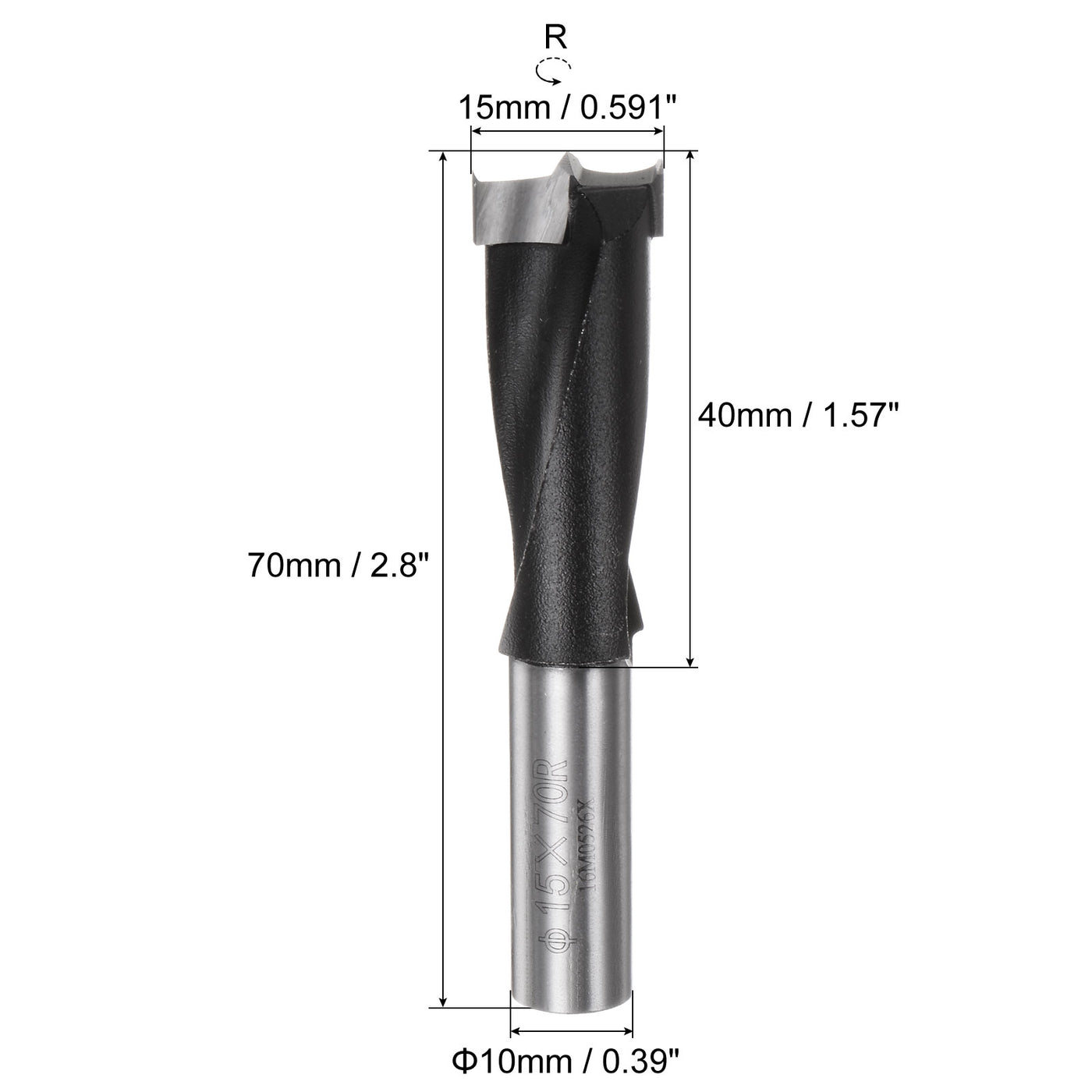 uxcell Uxcell Brad Point Drill Bits 15mm x 70mm Forward Turning Carbide for Woodworking