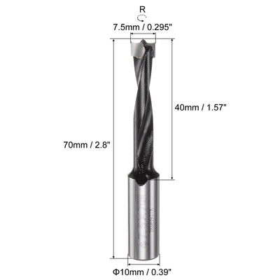 Harfington Uxcell Brad Point Drill Bits 7.5mm x 70mm Forward Turning Carbide for Woodworking