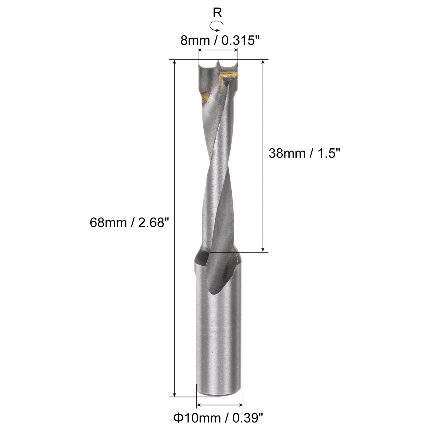 uxcell Uxcell Brad Point Drill Bits for Wood 9mm x 68mm Right Turning Carbide for Woodworking Carpentry Drilling Tool 2pcs