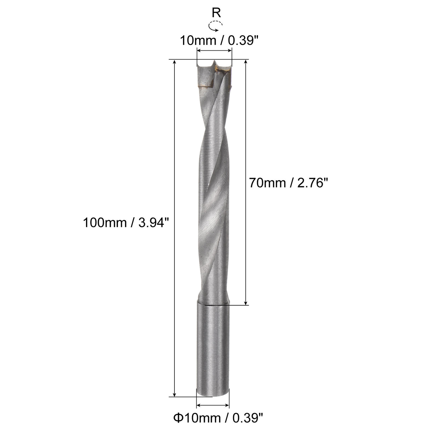 uxcell Uxcell Brad Point Drill Bits for Wood 10mm x 100mm Right Turning Carbide for Woodworking Carpentry Drilling Tool