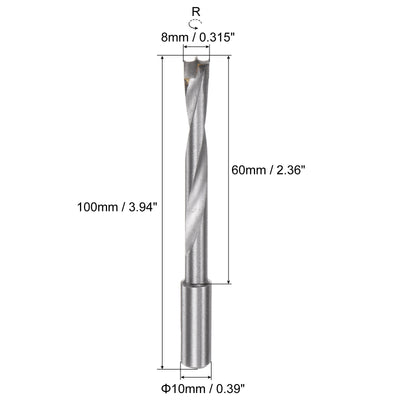 Harfington Uxcell Brad Point Drill Bits for Wood 8mm x 100mm Right Turning Carbide for Woodworking Carpentry Drilling Tool