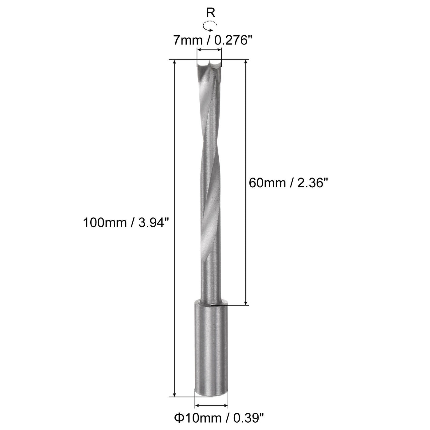 uxcell Uxcell Brad Point Drill Bits for Wood 7mm x 100mm Right Turning Carbide for Woodworking Carpentry Drilling Tool