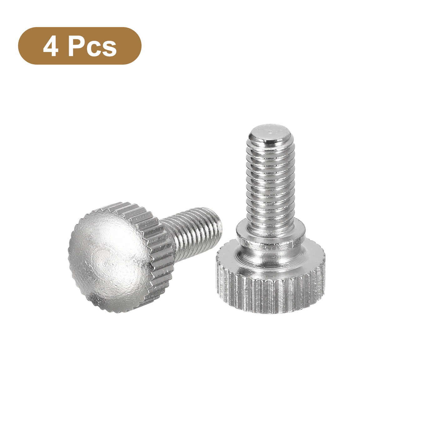 uxcell Uxcell M5x10mm Knurled Thumb Screws, 4pcs Brass Thumb Screws with Shoulder, Silver Tone