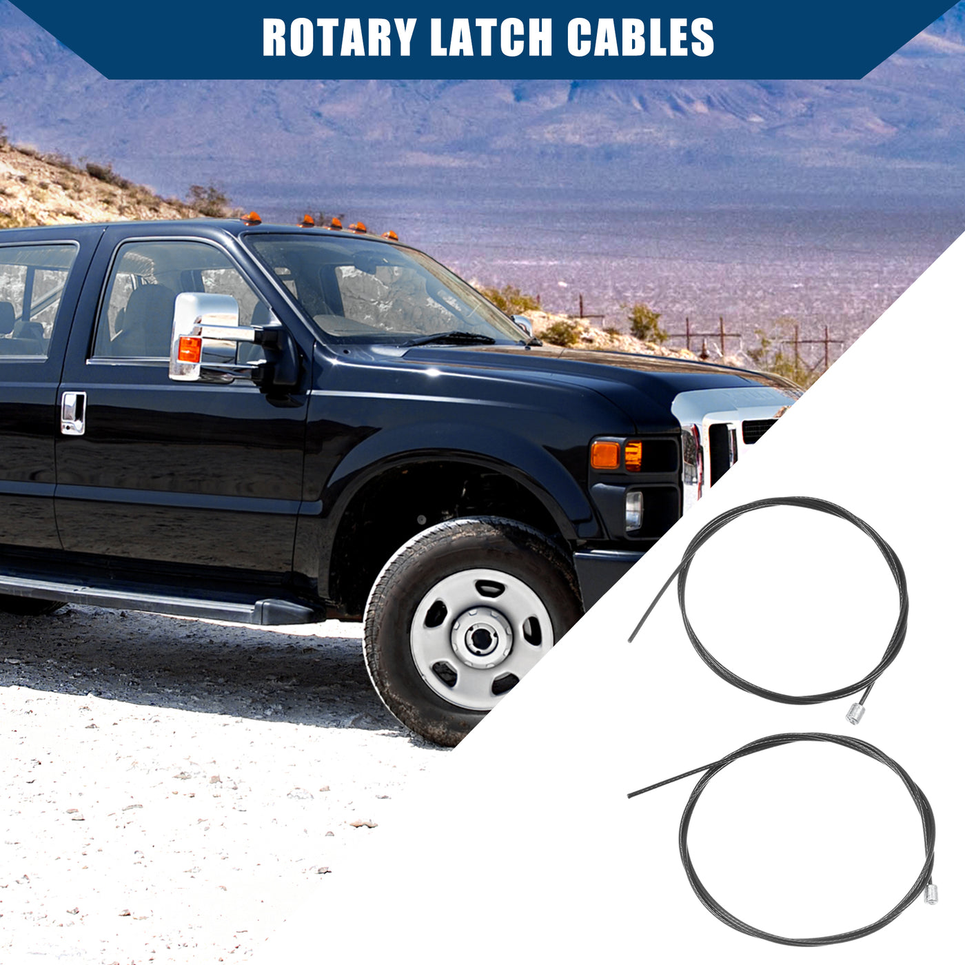 Hihaha Rotary Latch Cables for Leer 100XL 100XR 100XQ / Truck Cap Cables / Durable / 2 pcs