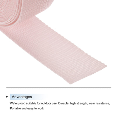 Harfington Lightweight Polypropylene Webbing Strap 1.5" 10 Yard Backpack Strapping Band Pale Pink for Outdoor Luggage Cargo Straps