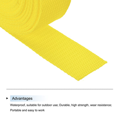 Harfington Lightweight Polypropylene Webbing Strap 1.5" 10 Yard Backpack Strapping Band Lemon Yellow for Outdoor Luggage Cargo Straps