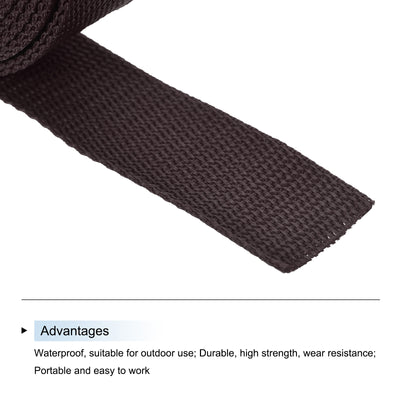 Harfington Lightweight Polypropylene Webbing Strap 1.5" 10 Yard Backpack Strapping Band Brown for Outdoor Luggage Cargo Straps