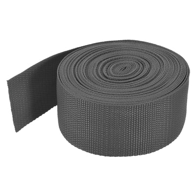 Harfington Lightweight Polypropylene Webbing Strap 2" 10 Yard Backpack Strapping Band Dark Grey for Outdoor Luggage Cargo Straps