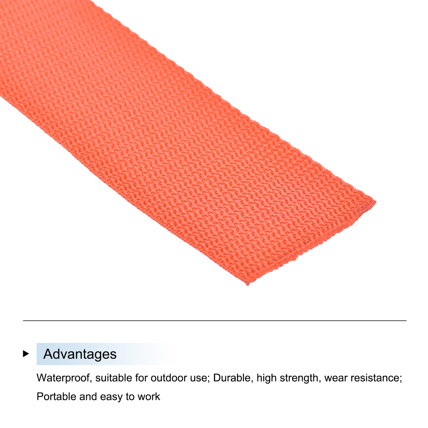 Harfington Lightweight Polypropylene Webbing Strap 2" 10 Yard Backpack Strapping Band Light Orange for Outdoor Luggage Cargo Straps