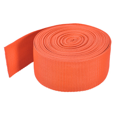 Harfington Lightweight Polypropylene Webbing Strap 2" 10 Yard Backpack Strapping Band Light Orange for Outdoor Luggage Cargo Straps