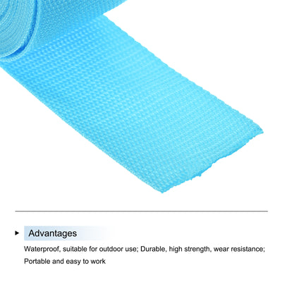 Harfington Lightweight Polypropylene Webbing Strap 2" 10 Yard Backpack Strapping Band Sky Blue for Outdoor Luggage Cargo Straps