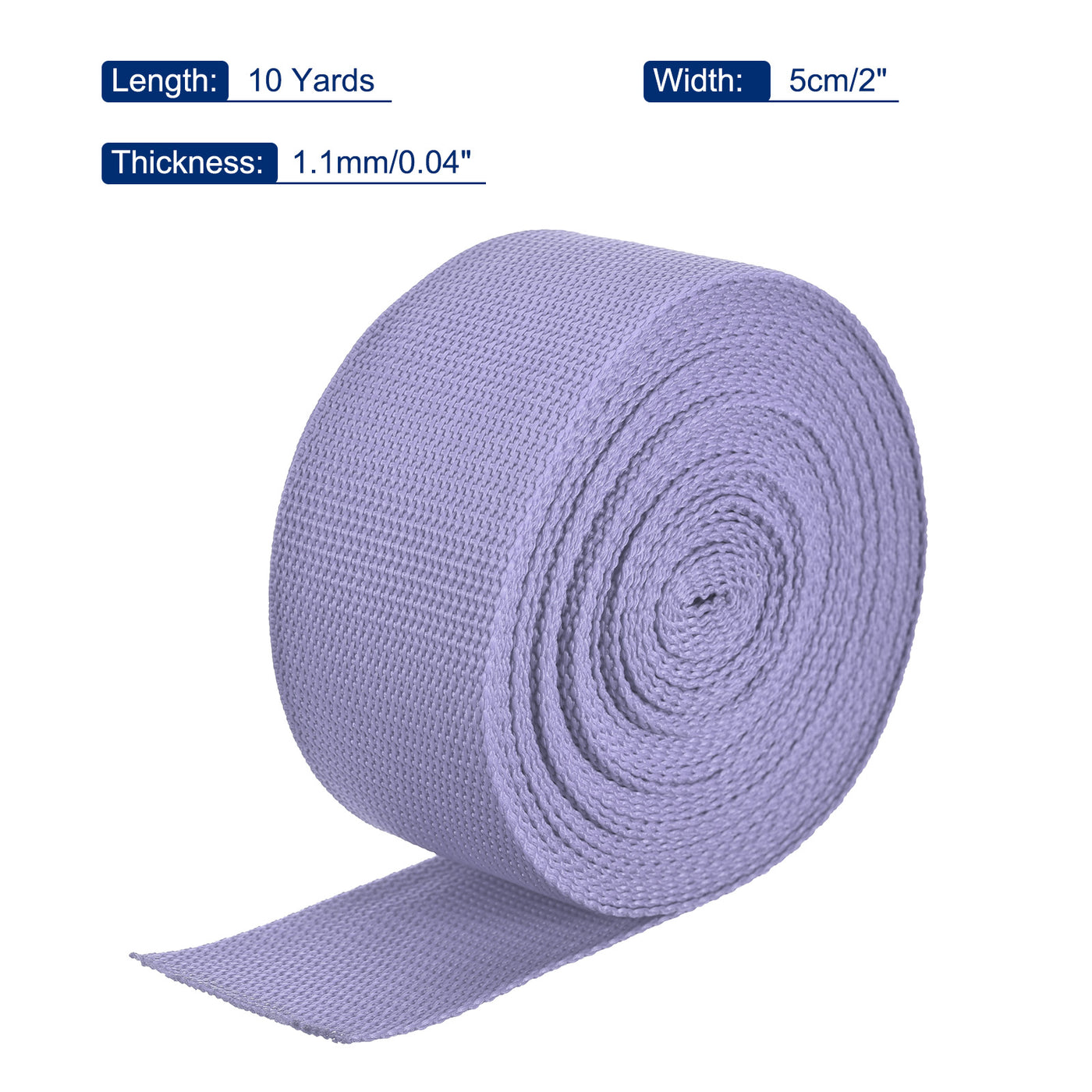 Harfington Lightweight Polypropylene Webbing Strap 2" 10 Yard Backpack Strapping Band Purple for Outdoor Luggage Cargo Straps