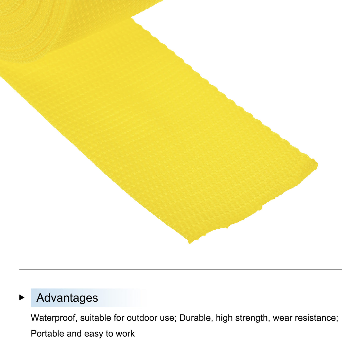 Harfington Lightweight Polypropylene Webbing Strap 2" 10 Yard Backpack Strapping Band Lemon Yellow for Outdoor Luggage Cargo Straps