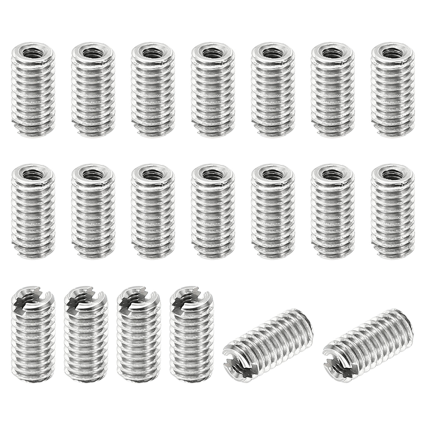 Harfington Thread Adapters Sleeve Reducing Nut, 20 Pcs M4x0.7 Male to M2x0.4 Female Repairing Insert Nut Screw Reducer Stainless Steel Fastener 8mm