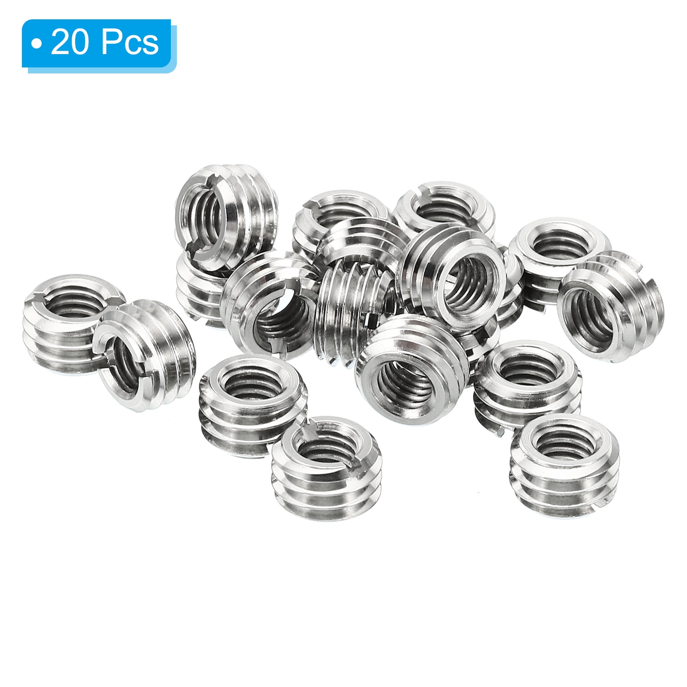 Harfington Thread Adapters Sleeve Reducing Nut, 20 Pcs M10x1.5 Male to M6x1 Female Repairing Insert Nut Screw Reducer Stainless Steel Fastener 6mm