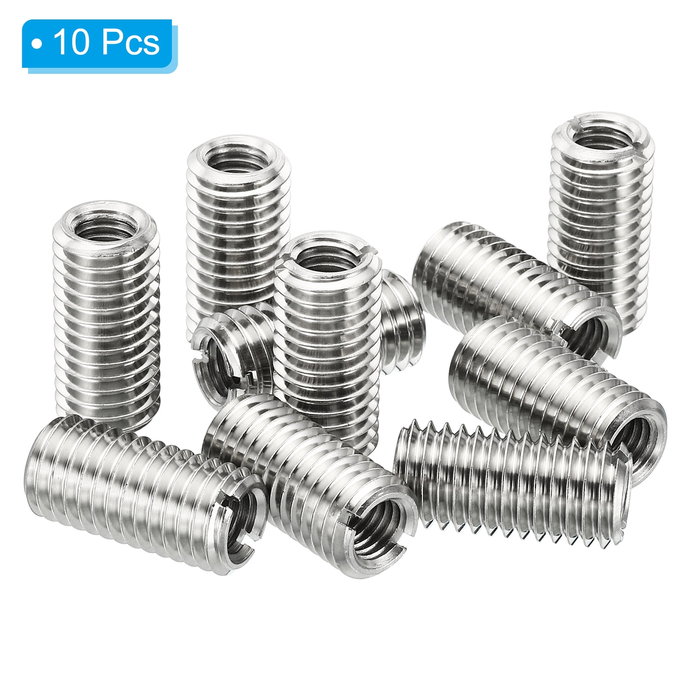 Harfington Thread Adapters Sleeve Reducing Nut, 10 Pcs M12x1.75 Male to M8x1.25 Female Repairing Insert Nut Screw Reducer Stainless Steel Fastener 25mm