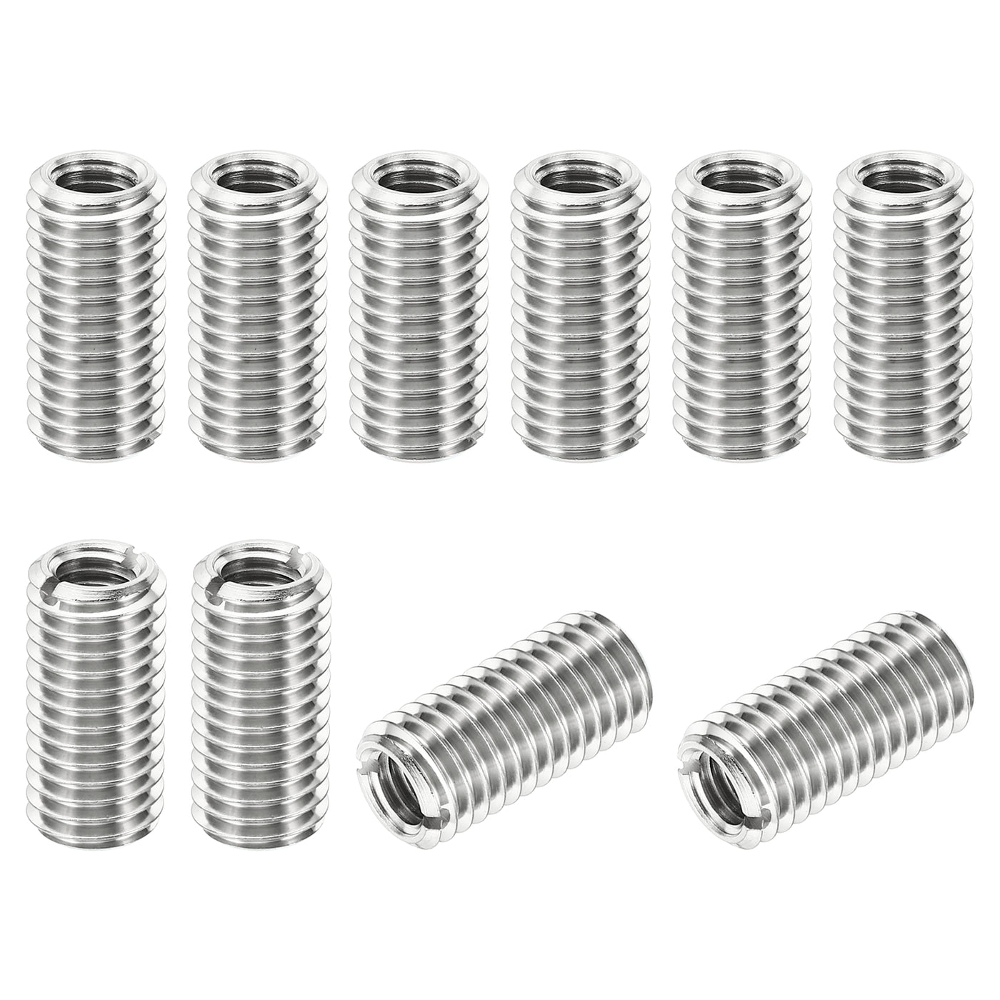 Harfington Thread Adapters Sleeve Reducing Nut, 10 Pcs M12x1.75 Male to M8x1.25 Female Repairing Insert Nut Screw Reducer Stainless Steel Fastener 25mm