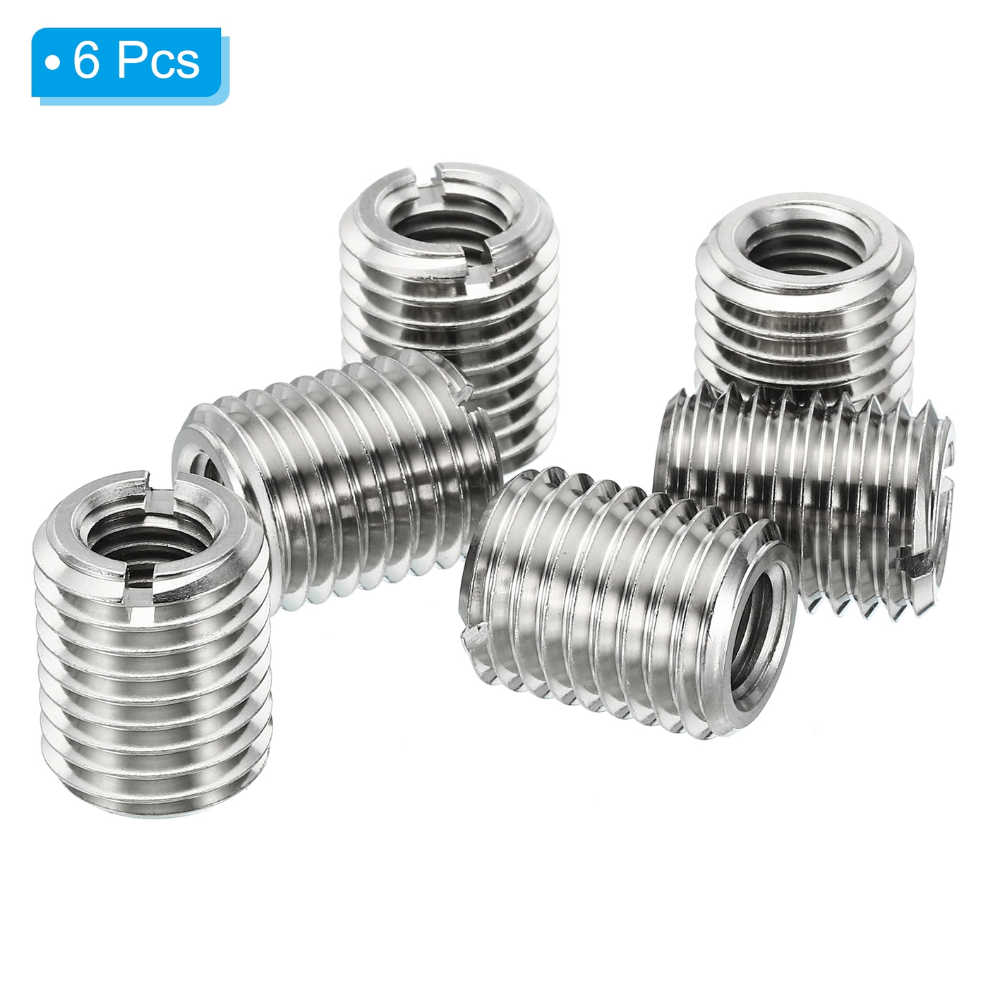 Harfington Thread Adapters Sleeve Reducing Nut, 6 Pcs M16x2 Male to M10x1.5 Female Repairing Insert Nut Screw Reducer Stainless Steel Fastener 20mm