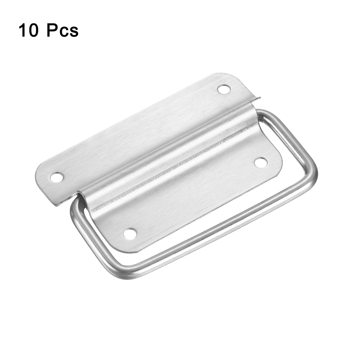 uxcell Uxcell Chest Handles, 10Pcs - Stainless Steel Folding Handle, Pull Handles for Wooden Box Tool Box Industrial Equipment Box Cutting Board Trunk (Silver)