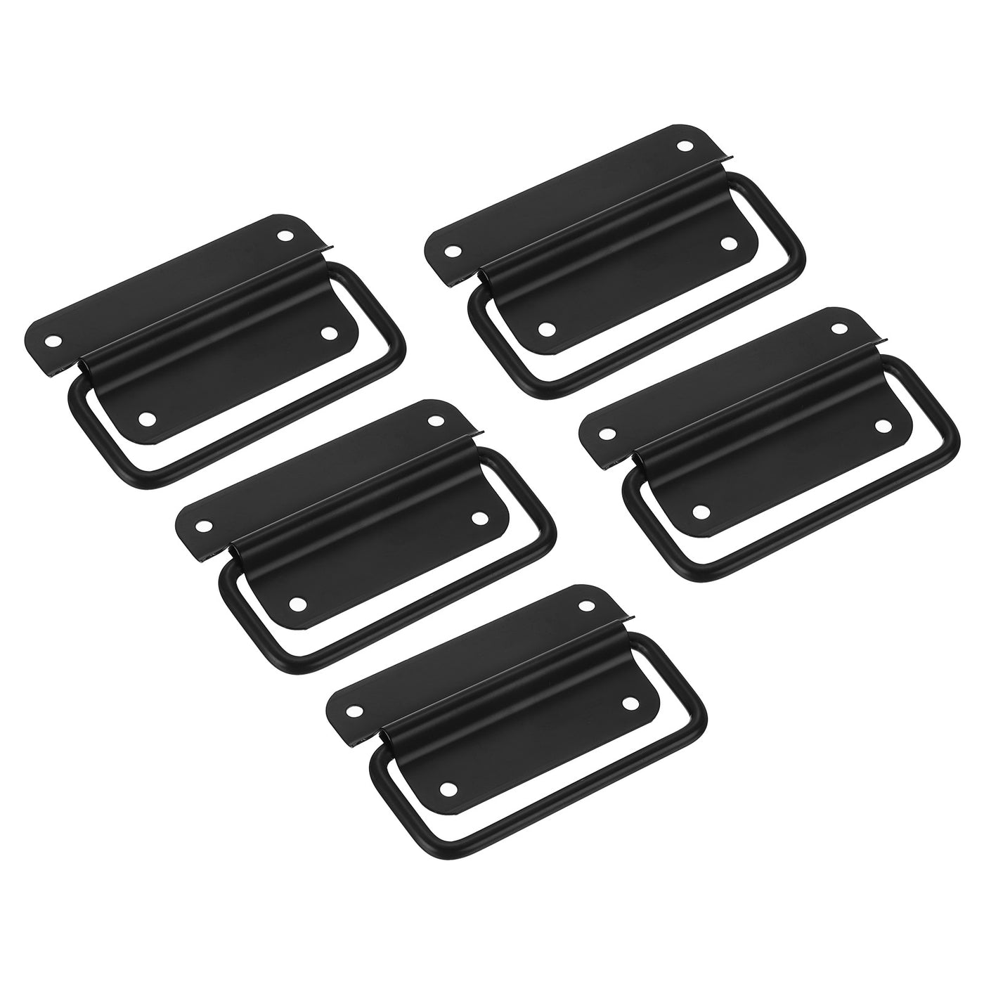 uxcell Uxcell Chest Handles, 5Pcs - Stainless Steel Folding Handle, Pull Handles for Wooden Box Tool Box Industrial Equipment Box Cutting Board Trunk (Black)