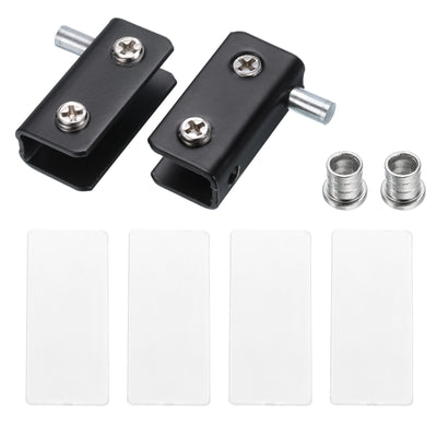 Harfington Uxcell 1 Pair Glass Door Hinge Glass Door Pivot Hinge Glass Clamp for 5-8mm Black