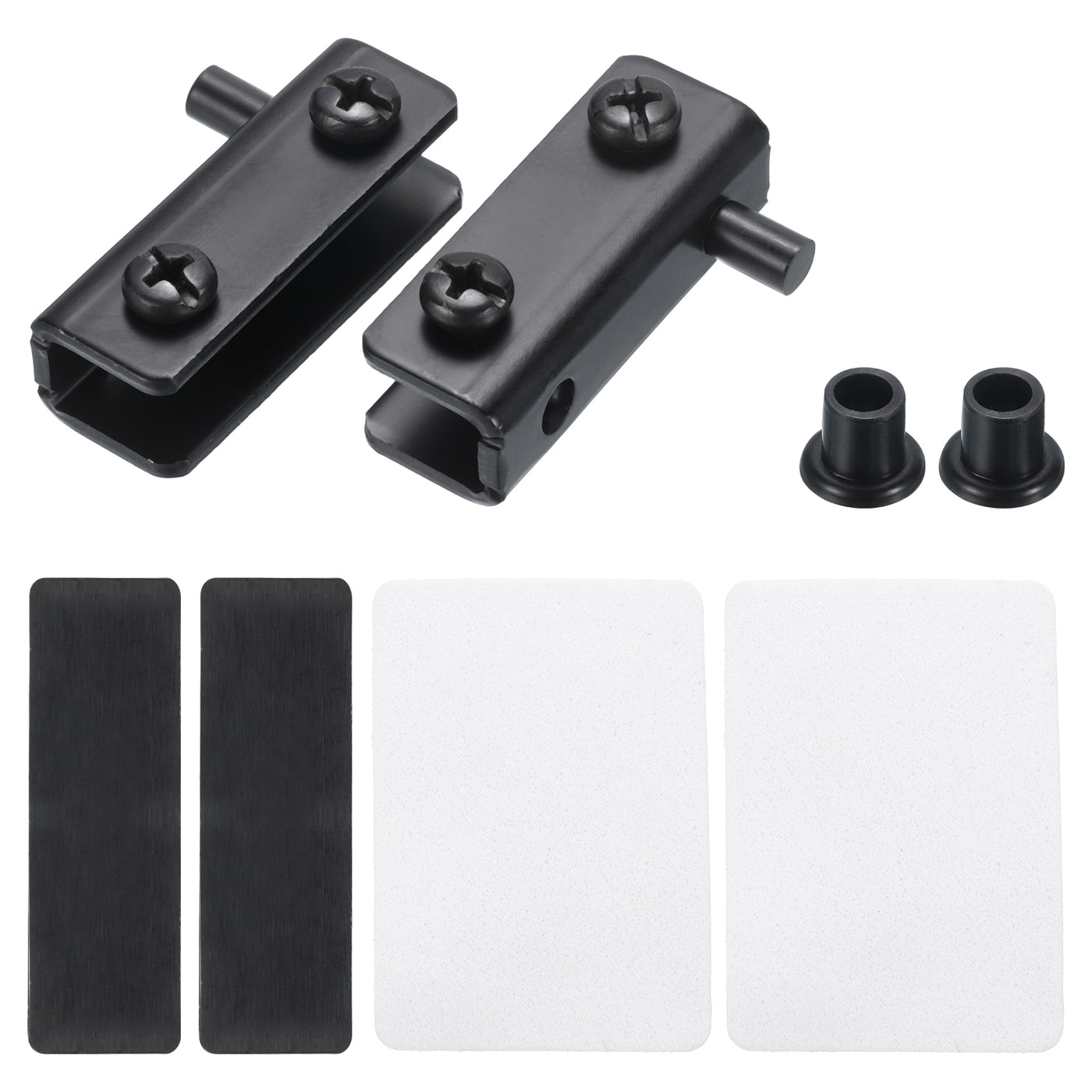 uxcell Uxcell 4 Pair Glass Door Hinge Glass Door Pivot Hinge Glass Clamp for 3-5mm Black