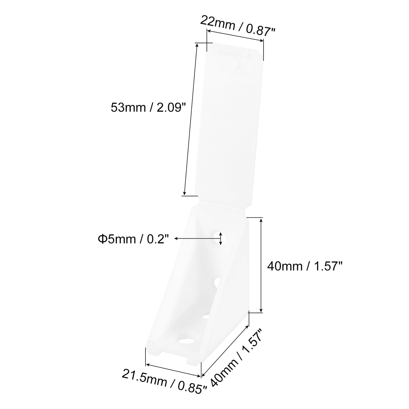 uxcell Uxcell 10Pcs 90 Degree Plastic Corner Braces with Cover Cap, 21.5x40x40mm Nylon Shelf Right Angle Brackets with Screws for Cabinets, Cupboards (White)