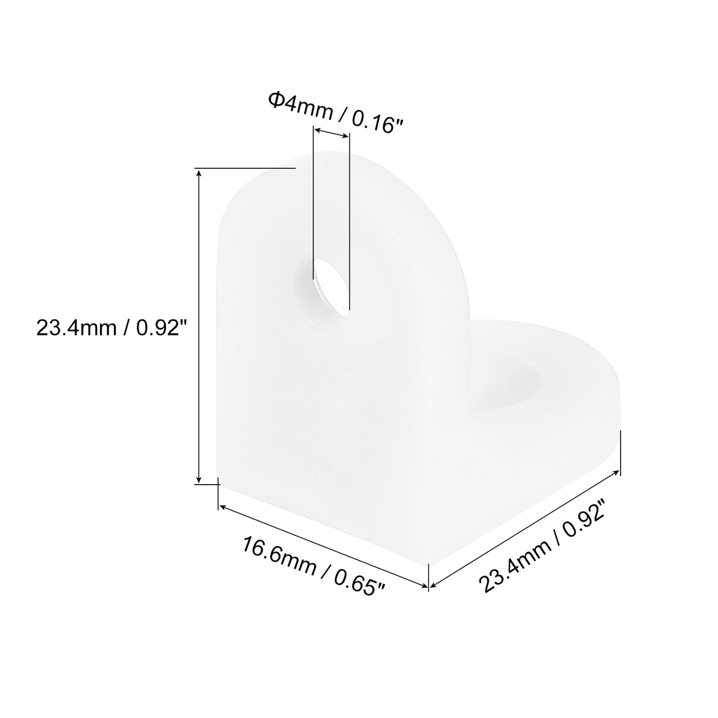 uxcell Uxcell 20Pcs 90 Degree Plastic Corner Braces, 16.6x23.4x23.4mm Nylon Shelf Right Angle Brackets with Screws for Cabinets, Cupboards (White)